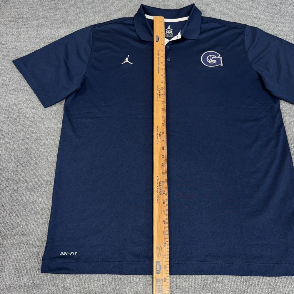 Georgetown Hoyas Nike Air Jordan Golf Polo Men 2XL Navy Blue Golf Dri-Fit Logo